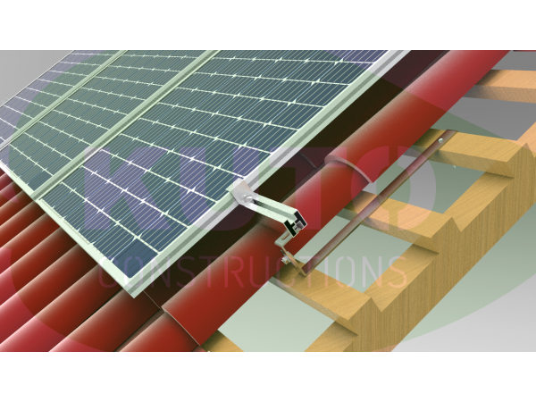 Verstellbarer Griff Eska 4x30  L500 Dachhaken Edelstahl PV Solar Photovoltaik Befestigung 932